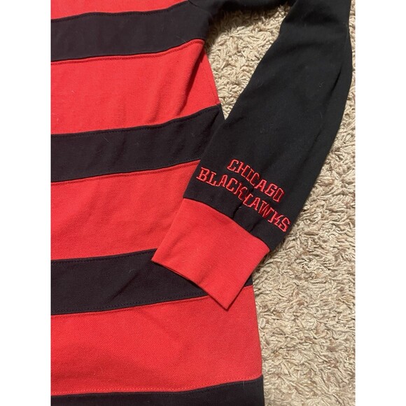 Chicago Blackhawks Rugby Pullover Hoodie by Starter Or KLEW. Size XL - Picture 3 of 9